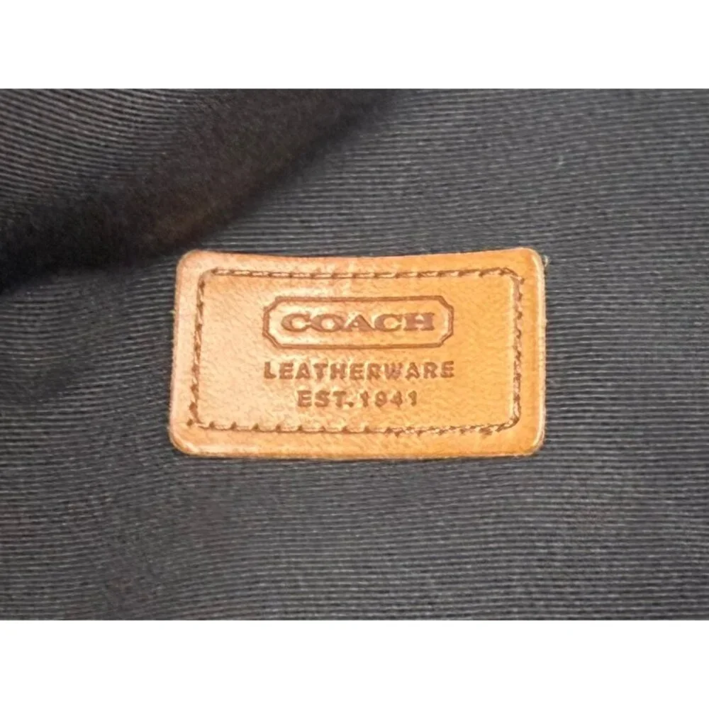 Vintage Coach CC Monogram Bucket Hat Brown/Tan Canvas Vegan Leather Accent Y2K - Picture 8 of 12